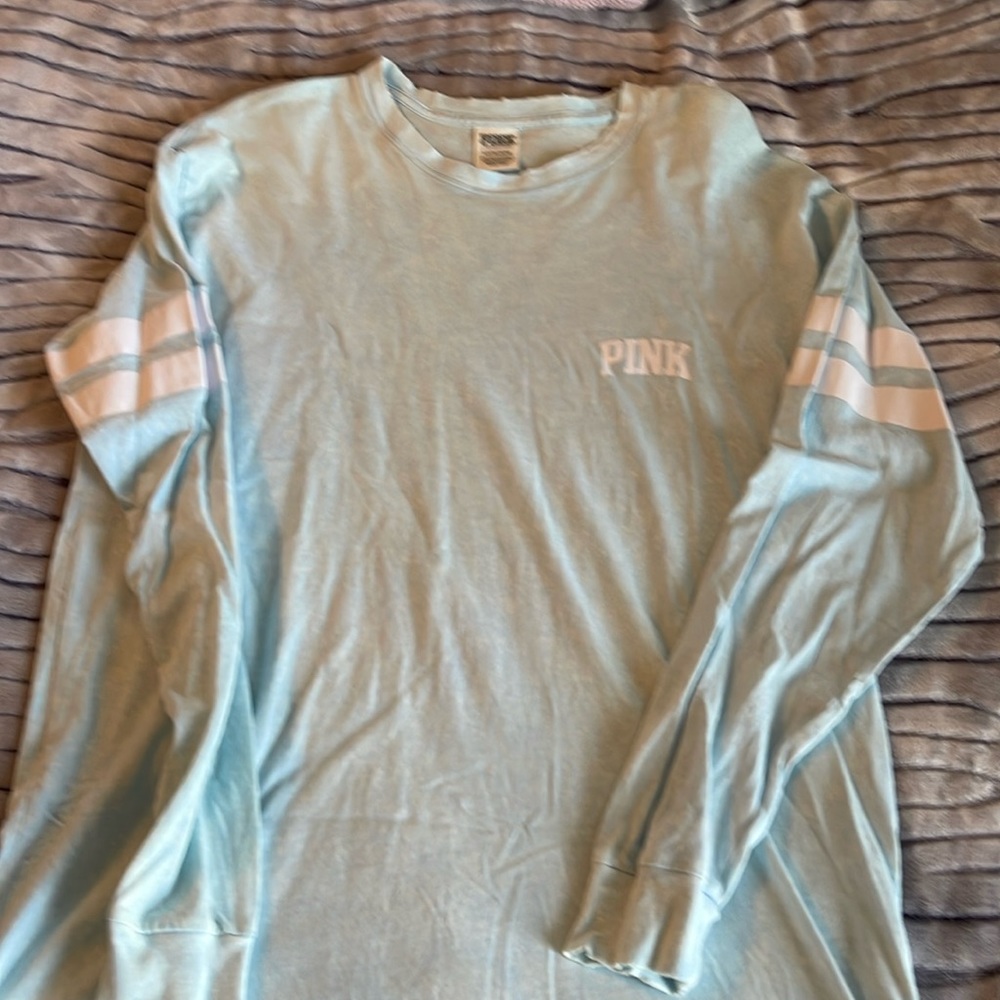 Pink distressed long sleeve